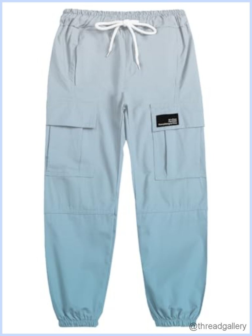Cargo Jogger Pants Cotton Blend Elastic Waist Utility Pockets Active